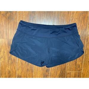Lululemon Speed Run Running 2.5" Shorts Navy Blue Lined Womens 8
